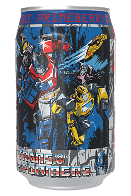 Transformers  Optimus Primeberry - Strawberry  Flavour Soda Can (12 x330ml)