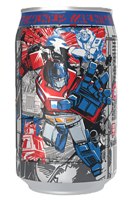 Transformers  Optimus Primeberry - Strawberry  Flavour Soda Can (12 x330ml)