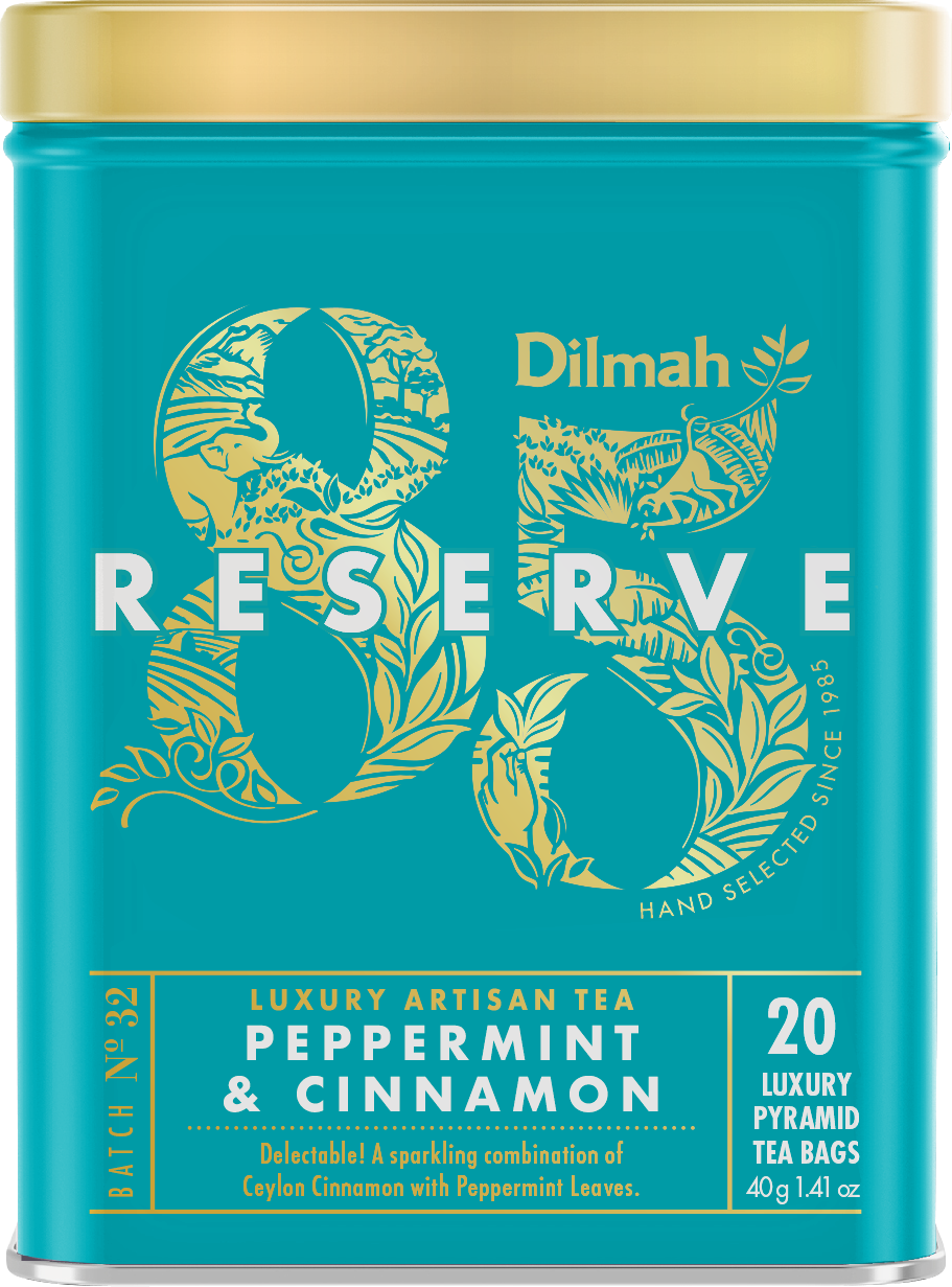DILMAH PEPPERMINT & CINNAMON 85 RESERVE LLTB TIN CADDY (SQUARE) 20