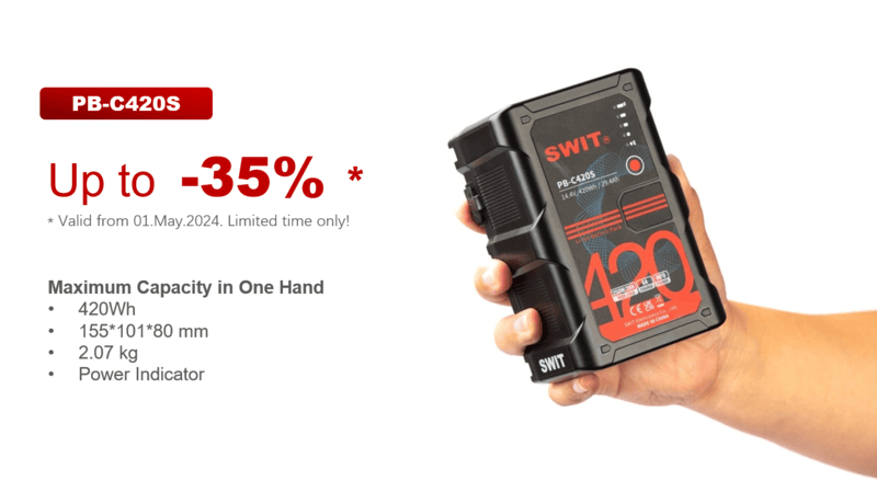 PB-C420S | 420Wh High-load Heavy-duty Battery, V-Mount, also ideal for long term use or high power draw lights PB-C420S | 420Wh High-load Heavy-duty Battery, V-Mount, also ideal for long term use or high power draw lights