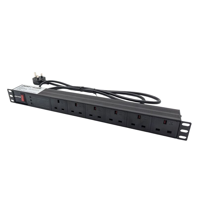 Penn Elcom 6-Way UK Plug Horizontal Rack Mount PDU