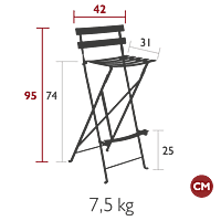 Bistro Foldable Bar Chair Rosemary-Floor Stock Bistro Foldable Bar Chair Rosemary-Floor Stock