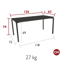 Calvi Table Indoor 126x63
