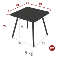Luxembourg Square Table 4 Legs Anthracite-Floor Stock