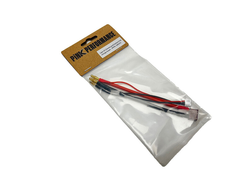 Lipo 2S (4mm) pack balancing charge leads Pink Performance Lipo 2S (4mm) pack balancing charge leads Pink Performance