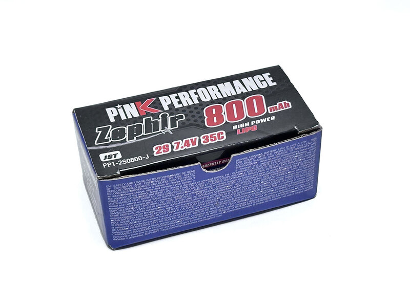 Pink Performance Zephir LiPo 2S 7.4V-800-35C (JST) 70x31x15mm 49g Pink Performance Zephir LiPo 2S 7.4V-800-35C (JST) 70x31x15mm 49g