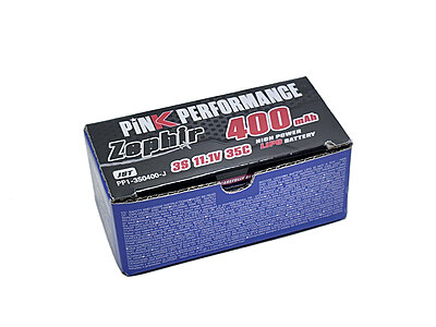 Pink Performance Zephir LiPo 3S 11.1V-400-35C (JST) 40x21x23mm 35g Pink Performance Zephir LiPo 3S 11.1V-400-35C (JST) 40x21x23mm 35g