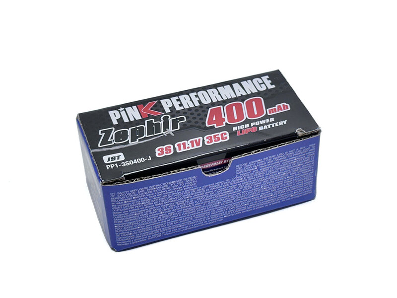 Pink Performance Zephir LiPo 3S 11.1V-400-35C (JST) 40x21x23mm 35g Pink Performance Zephir LiPo 3S 11.1V-400-35C (JST) 40x21x23mm 35g