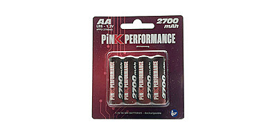 Pink Performance Batteries R6-AA Cells Ni-Mh 2700Mah (4) 50x14mm 120g