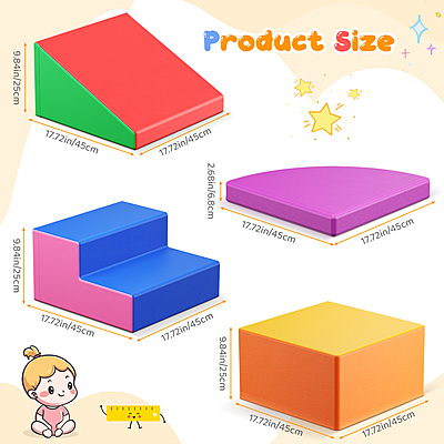 Големи меки модули за игра, Блокове от пяна - 4 броя Големи меки модули за игра, Блокове от пяна - 4 броя