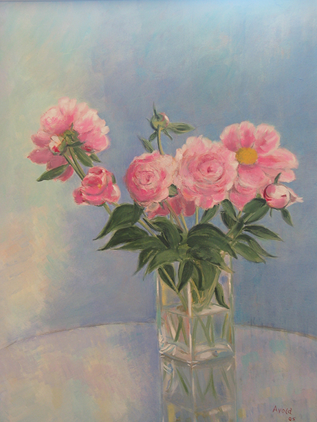 Pfingstrosen in Glasvase