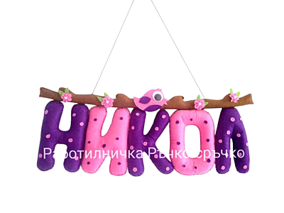 Ръчно изработени имена и надписи от филц – по поръчка Ръчно изработени имена и надписи от филц – по поръчка