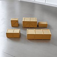 Mumfy's Scenic Accessories - 5 Assorted Brown Cargo Boxes