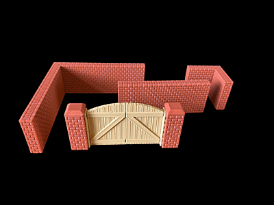 Mumfy's Scenic Accessories - Red Brick Wall Sections