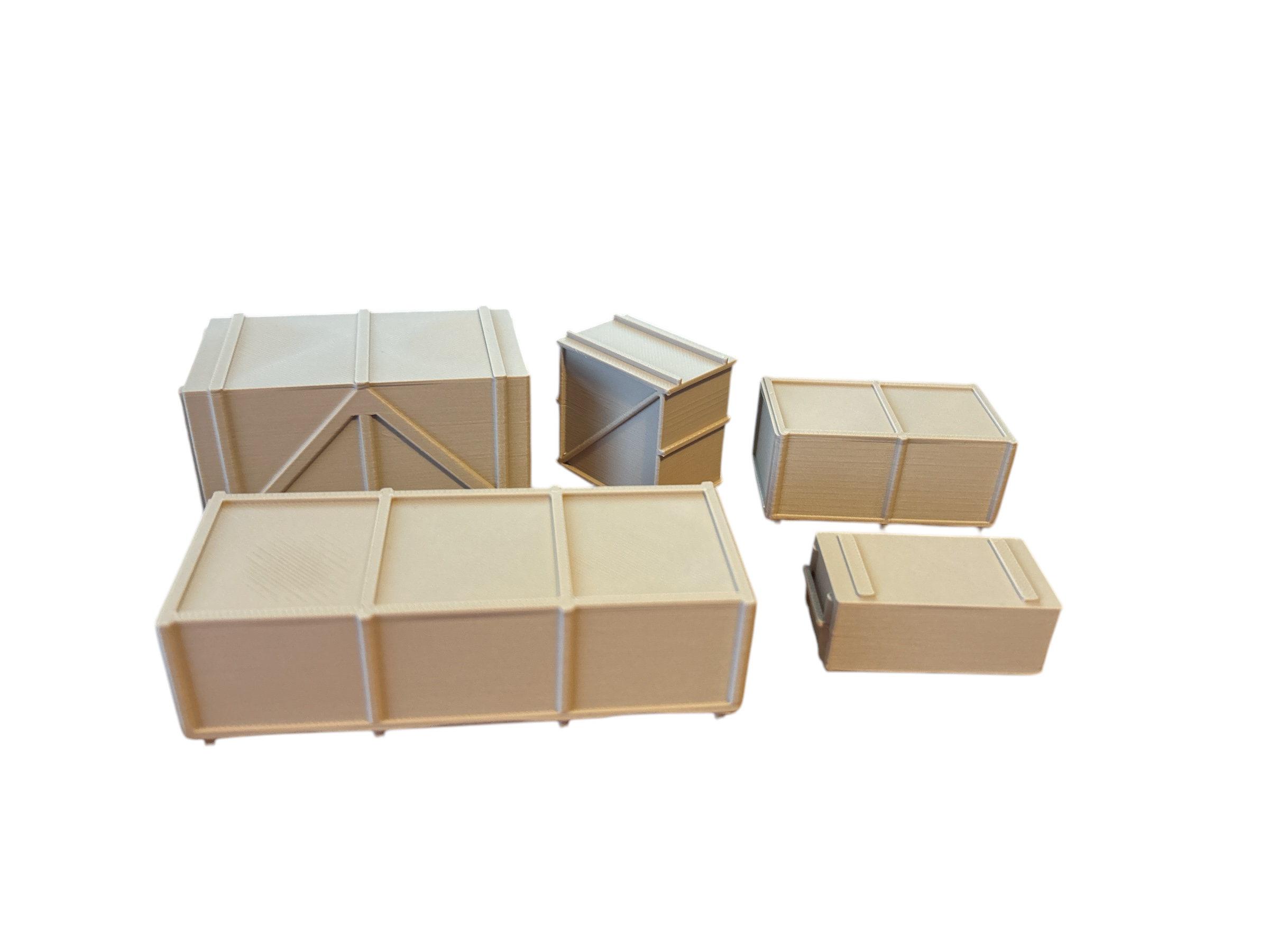 Mumfy's Scenic Accessories - 5 Assorted Brown Cargo Boxes
