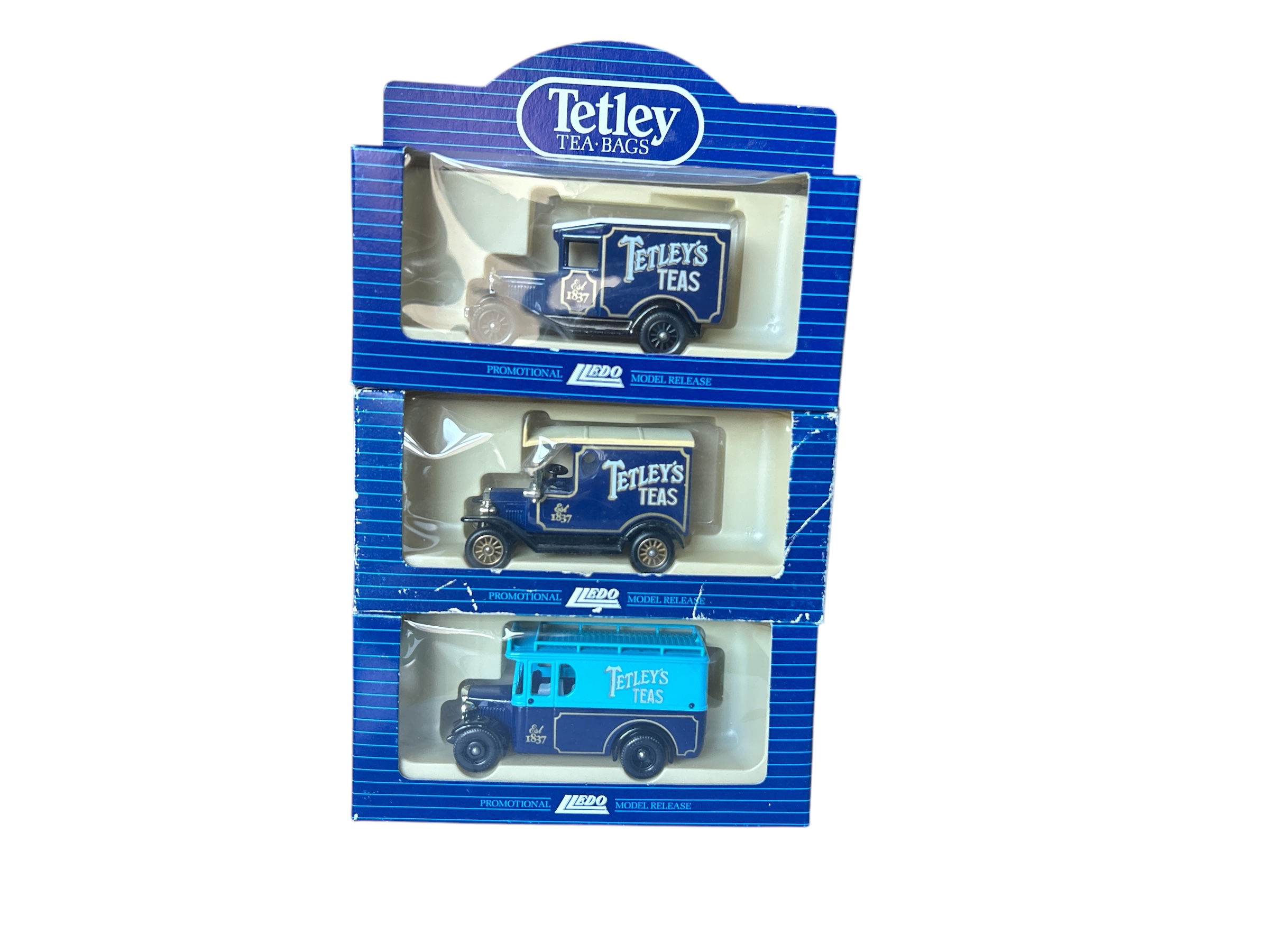 Lledo - Tetley Tea Delivery Van Set of 3 - 1920's-1930's