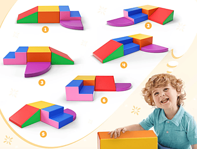 Големи меки модули за игра, Блокове от пяна - 4 броя Големи меки модули за игра, Блокове от пяна - 4 броя