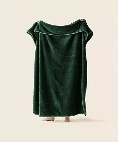WARO par Plaids Cocooning - Plaid Cosy Monochrome Vert Cyprès WARO par Plaids Cocooning - Plaid Cosy Monochrome Vert Cyprès