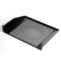 Penn Elcom Black Vented Rack Shelf - 368mm Deep - 2U