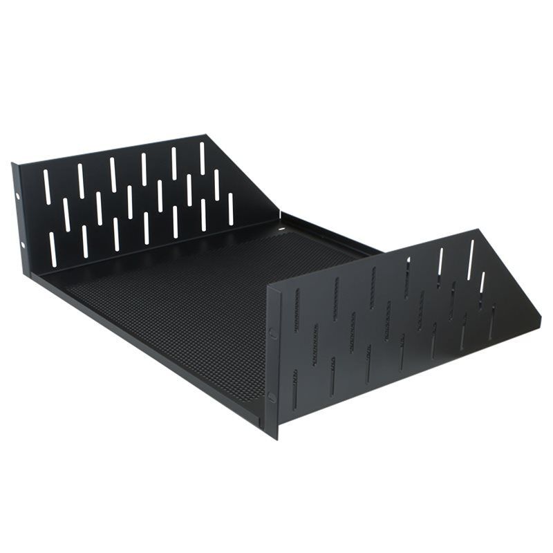 Penn Elcom Black Vented Rack Shelf - 368mm Deep - 3U