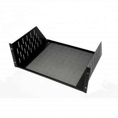 Penn Elcom Black Vented Rack Shelf - 368mm Deep - 4U
