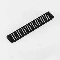 Penn Elcom Black Flanged Rack Panel with Horizontal Vents - 2U