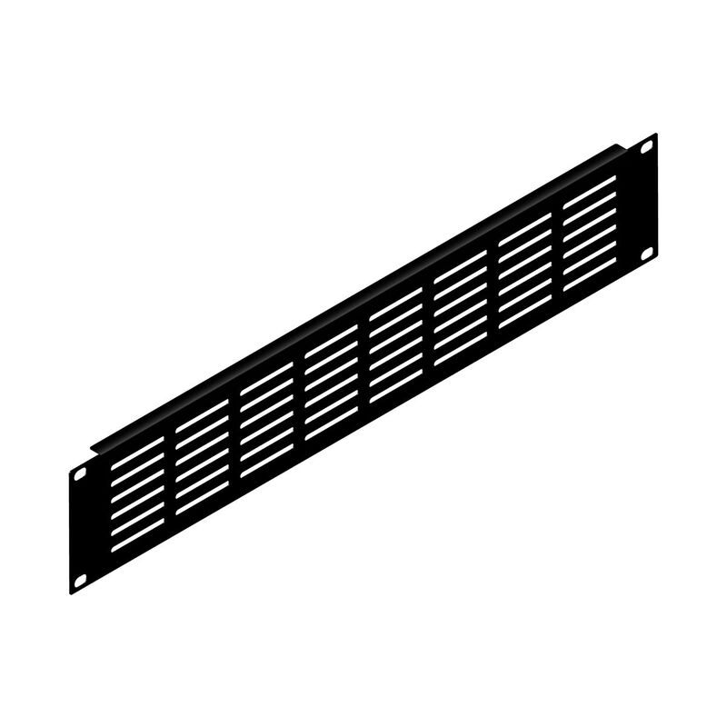 Penn Elcom Black Flanged Rack Panel with Horizontal Vents - 2U