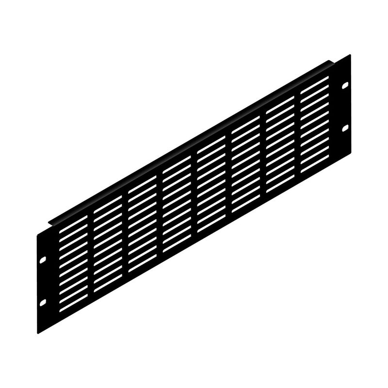 Penn Elcom Black Flanged Rack Panel with Horizontal Vents - 3U