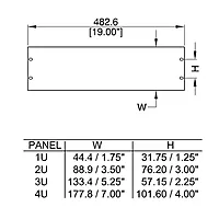 Penn Elcom Black 2mm Thick Rack Panel - 2U