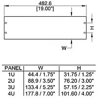 Penn Elcom Black 2mm Thick Rack Panel - 4U
