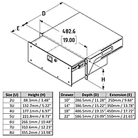 Penn Elcom Heavy Duty Rack Drawer 385mm Deep - 4U