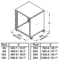 Penn Elcom 19” Equipment Rack 480mm Deep - 16U