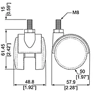 Penn Elcom Plastic Castor Set for R8400/R8500