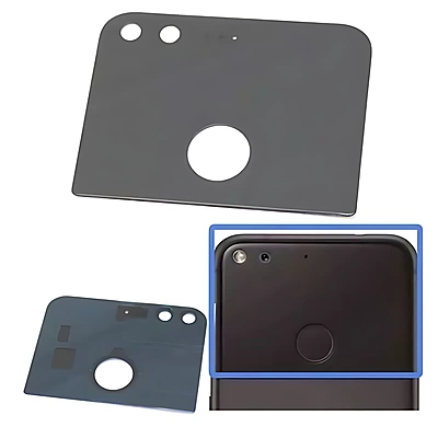 Google Pixel XL Replacement Rear Glass Panel With Adhesive - Quite Black