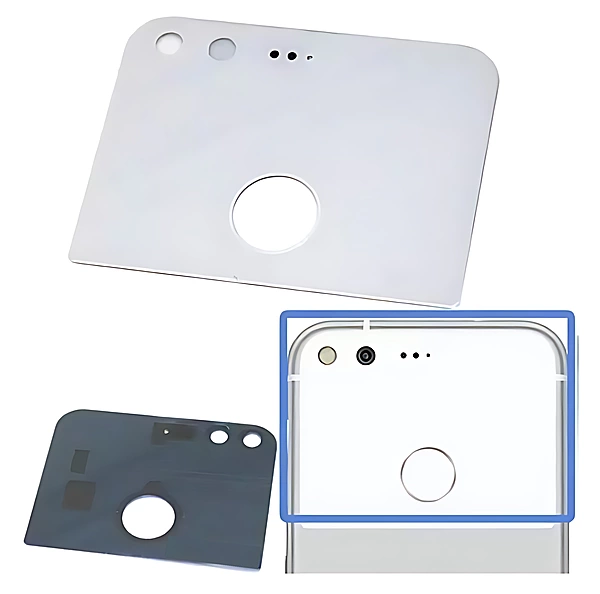 Google Pixel XL Replacement Rear Glass Panel With Adhesive - Very Silver (White)