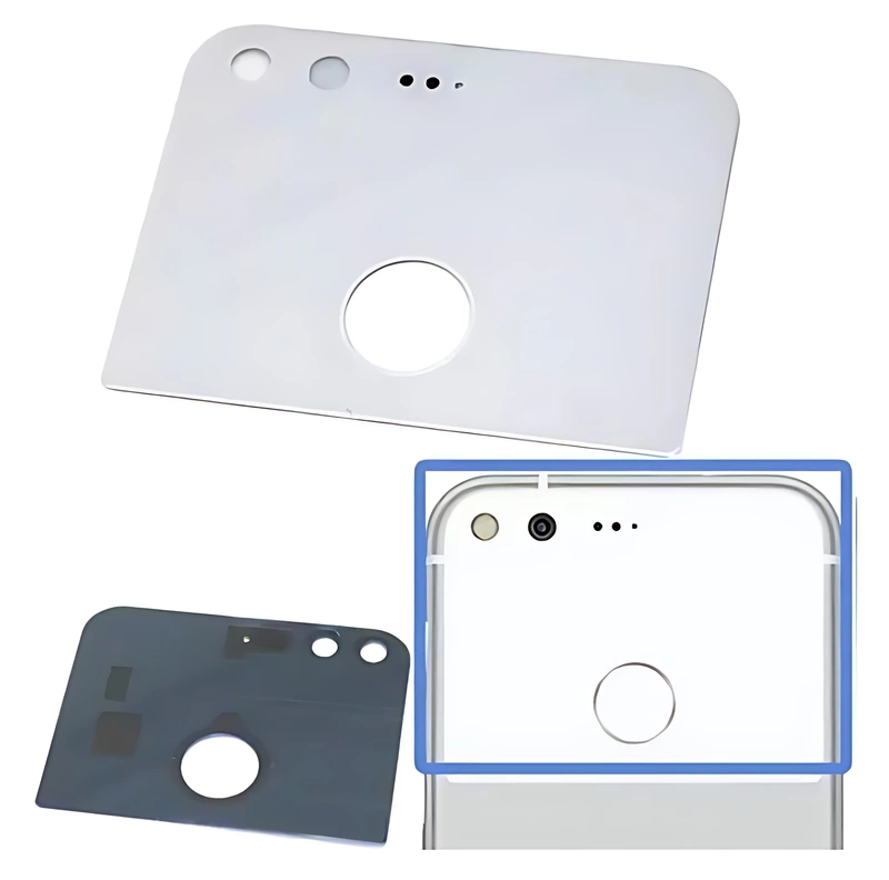 Google Pixel XL Replacement Rear Glass Panel With Adhesive - Very Silver (White)