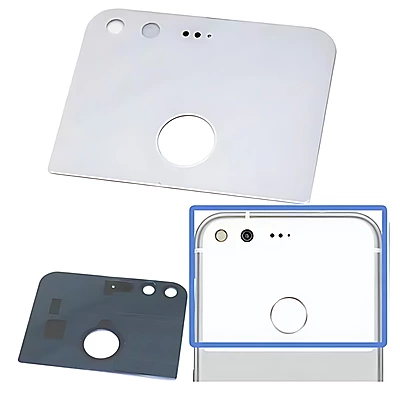 Google Pixel Replacement Rear Glass Panel With Adhesive - Very Silver (White)
