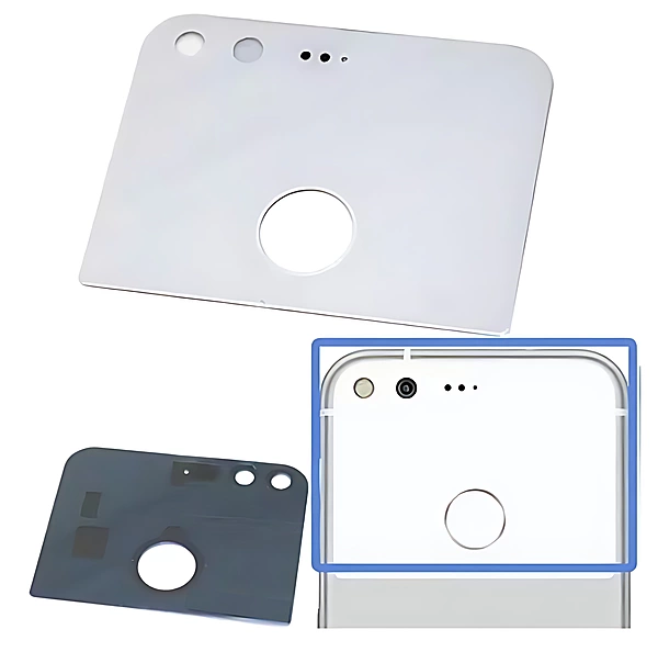 Google Pixel Replacement Rear Glass Panel With Adhesive - Very Silver (White)