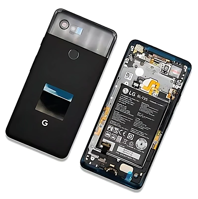 Genuine Google Pixel 2 XL - Replacement Rear Housing With Battery And Components - Just Black - Original