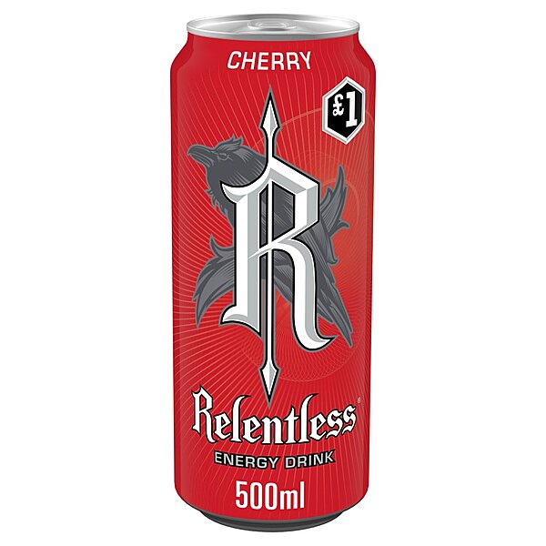 Relentless Cherry £1 pm Can