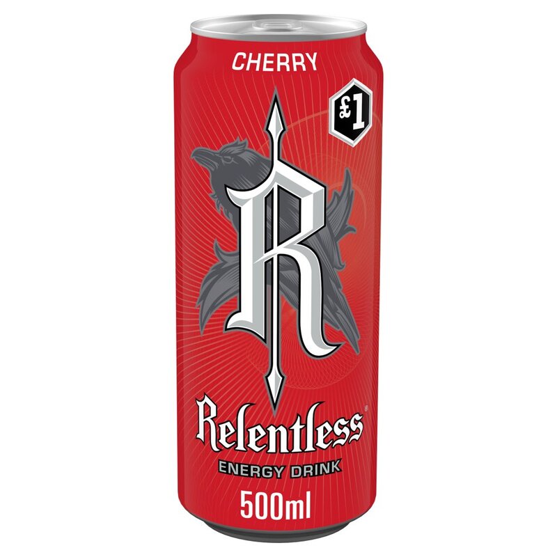 Relentless Cherry £1 pm Can