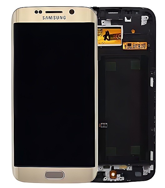 For Samsung Galaxy S6 Edge - Replacement AMOLED Assembly With Frame - Gold