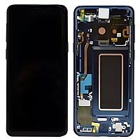 For Samsung S9 - Replacement AMOLED Display Digitizer Touch Screen Assembly With Frame - Coral Blue - Service Pack - GH97 - 21696D