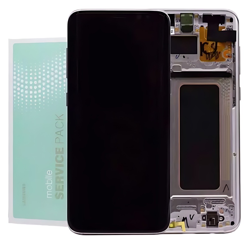 For Samsung S8 Plus - Replacement AMOLED Display Digitizer Touch Screen Assembly With Frame - Orchid Grey - Service Pack - GH97 - 20470C