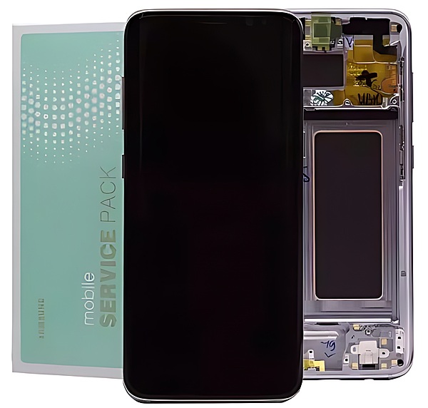 For Samsung S8 - Replacement AMOLED Display Digitizer Touch Screen Assembly With Frame - Orchid Grey - Service Pack - GH97 - 20457C