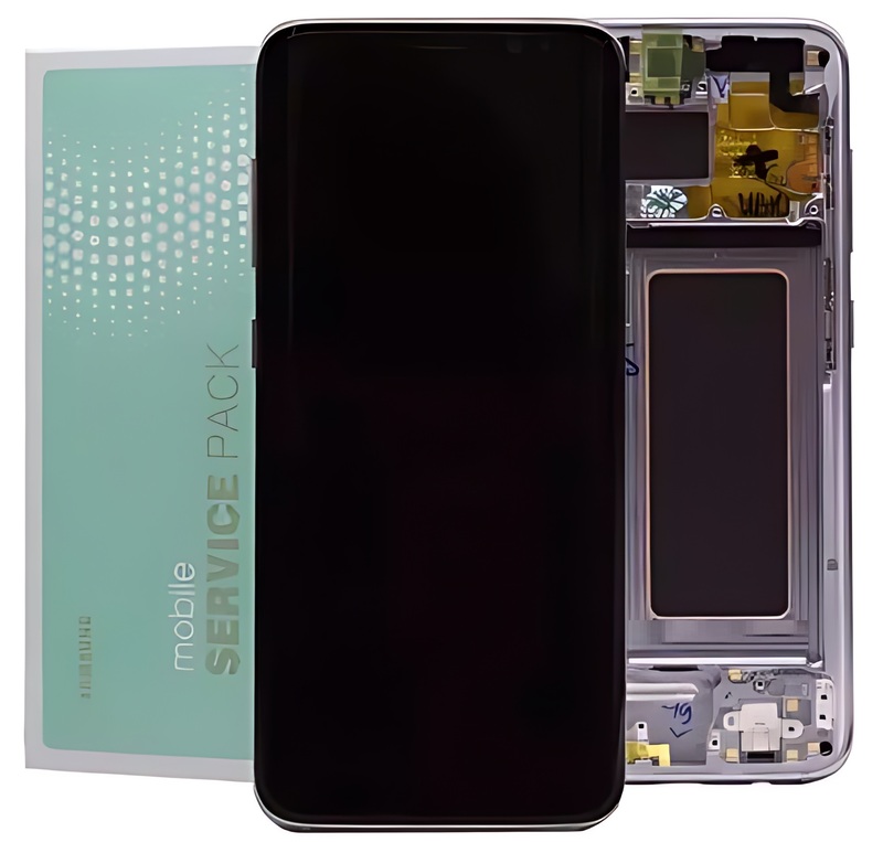For Samsung S8 - Replacement AMOLED Display Digitizer Touch Screen Assembly With Frame - Orchid Grey - Service Pack - GH97 - 20457C