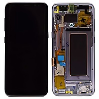 For Samsung S8 - Replacement AMOLED Display Digitizer Touch Screen Assembly With Frame - Orchid Grey - Service Pack - GH97 - 20457C