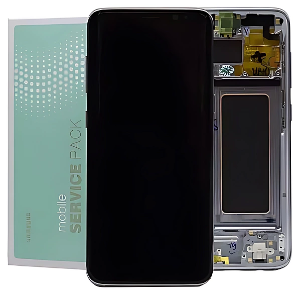 For Samsung S8 - Replacement AMOLED Display Digitizer Touch Screen Assembly With Frame - Silver - Service Pack - GH97 - 20457B