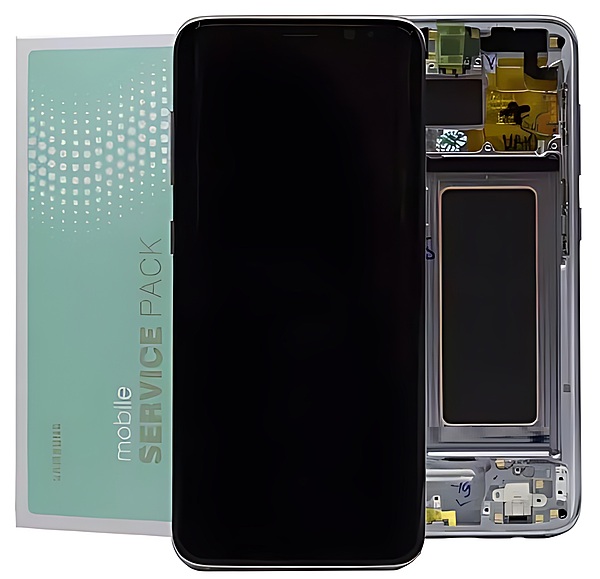 For Samsung S8 - Replacement AMOLED Display Digitizer Touch Screen Assembly With Frame - Silver - Service Pack - GH97 - 20457B