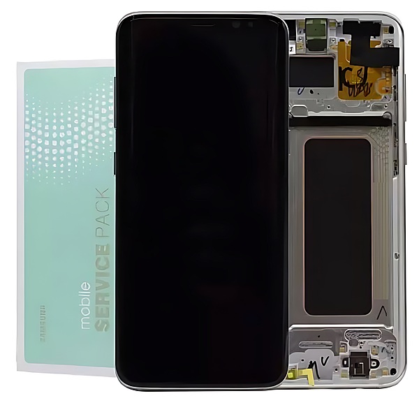 For Samsung S8 Plus - Replacement AMOLED Display Digitizer Touch Screen Assembly With Frame - Silver - Service Pack - GH97 - 20470B